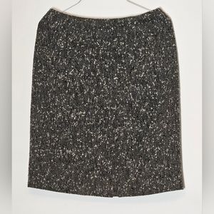 Neiman Marcus Women's Mini Skirt Black White Wool Blend Tweed Size 6.